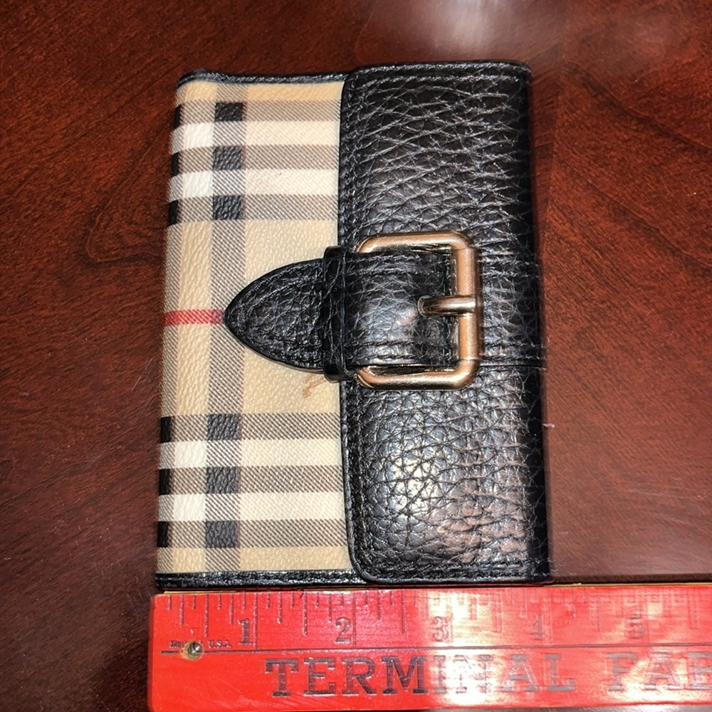Burberry black leather trim canvas bifold wallet - Picture 13 of 13
